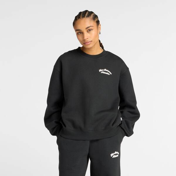 NEW BALANCE Damen Kapuzensweat Linear Heritage Fleece Crew von New Balance