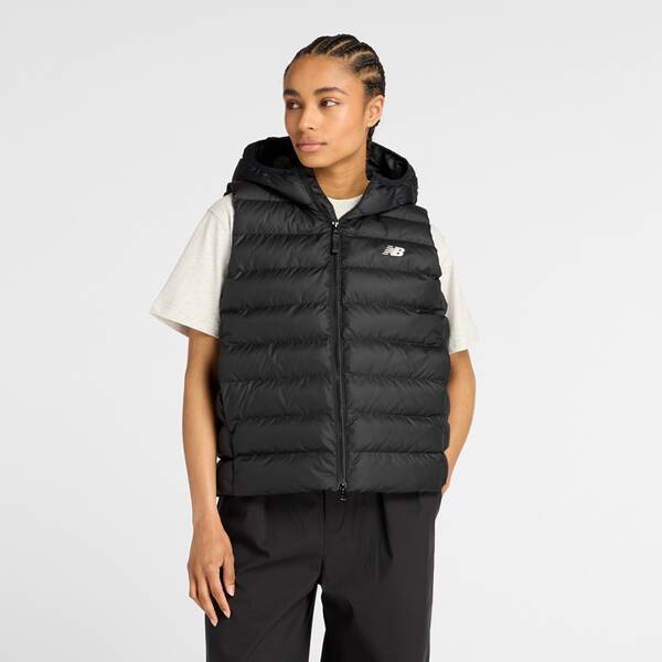 NEW BALANCE Damen Weste Sport Essentials Hooded Puffer Vest von New Balance