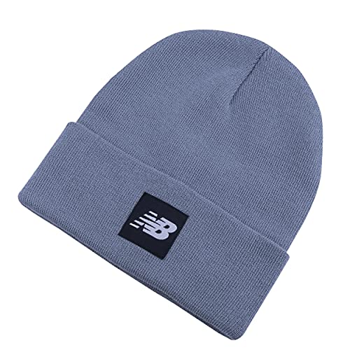 New Balanc Adult Knit Cuffed Beanie with Flying NB Woven Patch Logo, Slate von New Balance