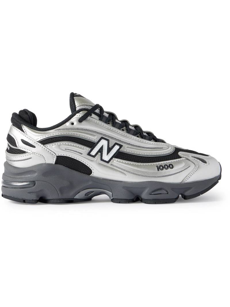New Balance - 1000 Leather and Mesh Sneakers - Men - Silver - UK 8 von New Balance