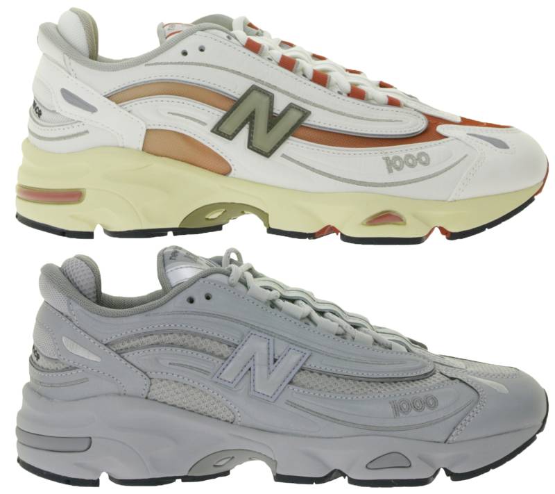 New Balance 1000 Sneaker Damen und Herren Retro-Schuhe mit ABZORB Dämpfung M1000 Weiß/Beige/Rot oder Silber von New Balance