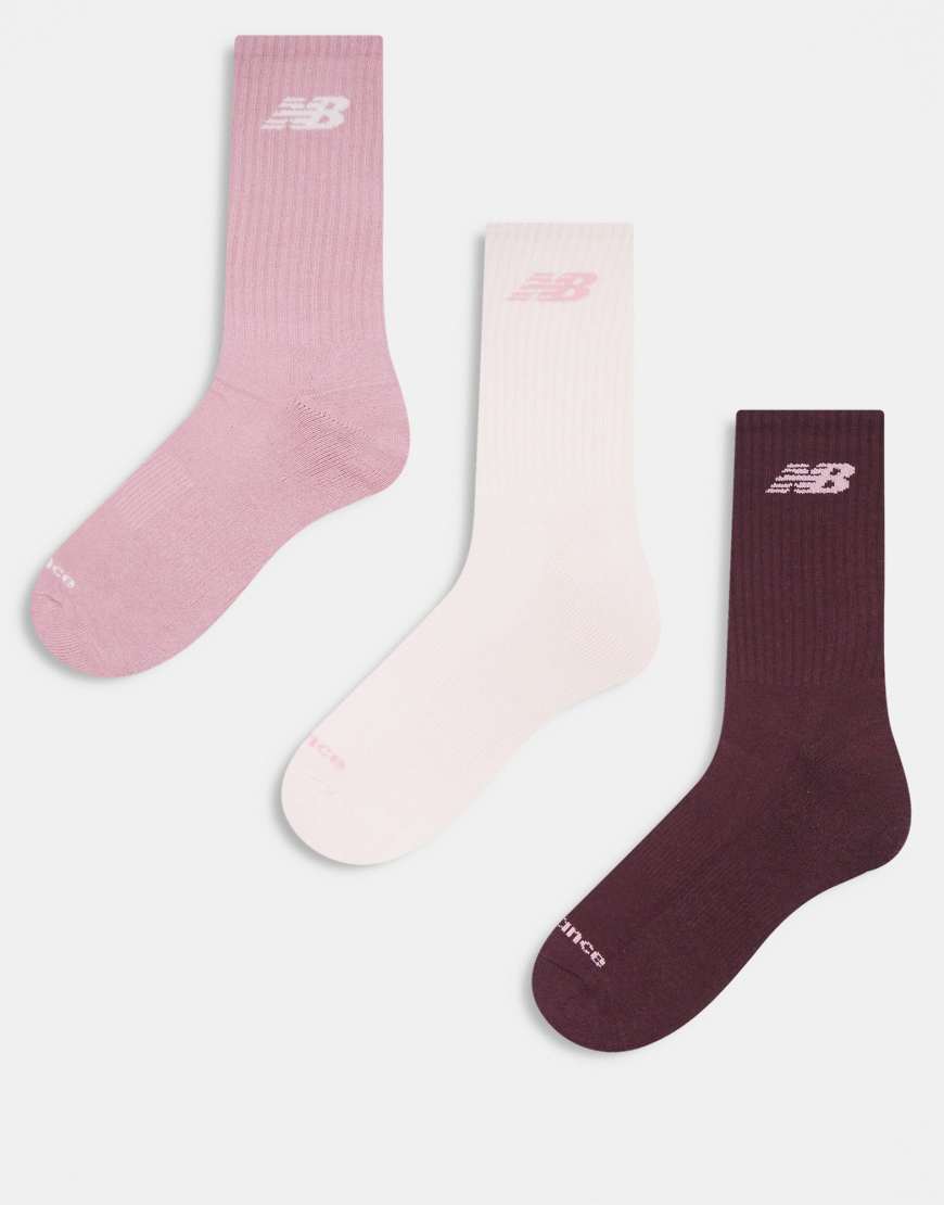 New Balance - 3er-Pack Crew-Socken für jeden Tag in Burgunderrot und Rosa New Balance - 3er-Pack Crew-Socken für jeden Tag in Burgunderrot und Rosa von New Balance
