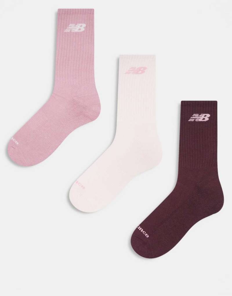 New Balance - 3er-Pack Crew-Socken für jeden Tag in Burgunderrot und Rosa New Balance - 3er-Pack Crew-Socken für jeden Tag in Burgunderrot und Rosa von New Balance