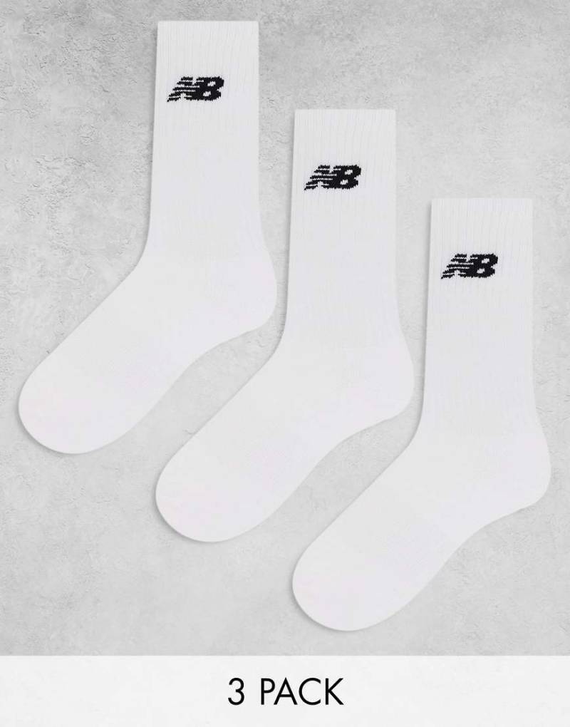 New Balance - 3er-Pack Crew-Socken in Weiß mit Logo von New Balance