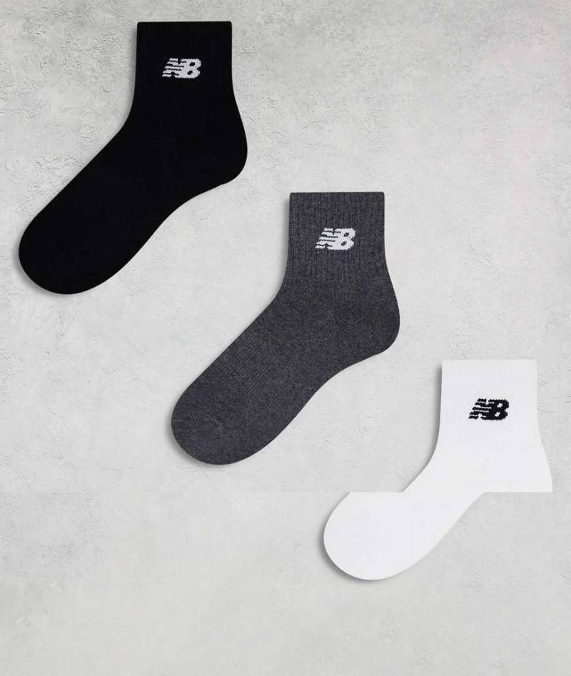 New Balance - 3er-Pack Knöchelsocken in mehreren Farben mit Logo-Bunt von New Balance