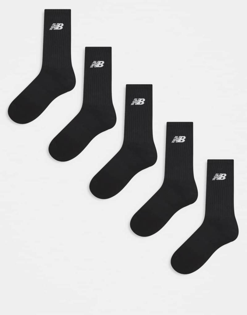 New Balance - 6er-Pack Alltags-Socken in Schwarz mit grauem Logo von New Balance