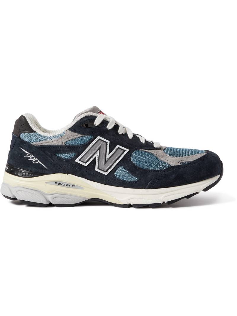 New Balance - 990v3 Mesh and Suede Sneakers - Men - Blue - UK 8 von New Balance