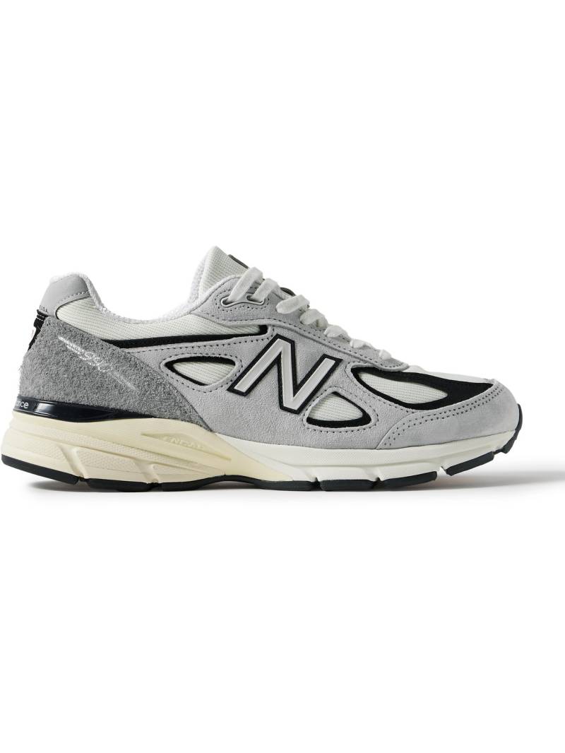 New Balance - 990v4 Leather-Trimmed Suede and Mesh Sneakers - Men - Gray - UK 7.5 von New Balance