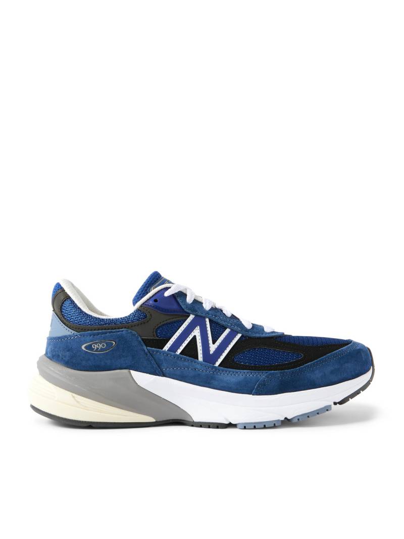 New Balance - 990v6 Leather-Trimmed Suede and Mesh Sneakers - Men - Blue - UK 6.5 von New Balance