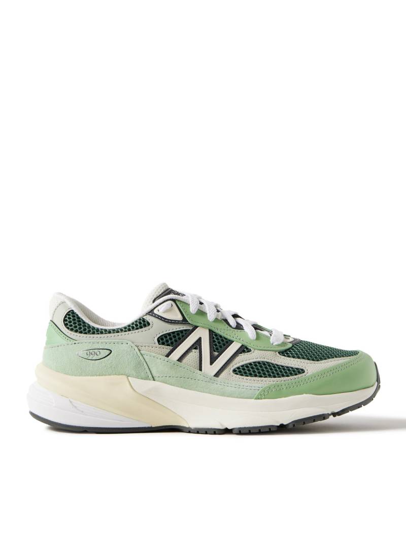 New Balance - 990v6 Leather-Trimmed Suede and Mesh Sneakers - Men - Green - UK 6 von New Balance
