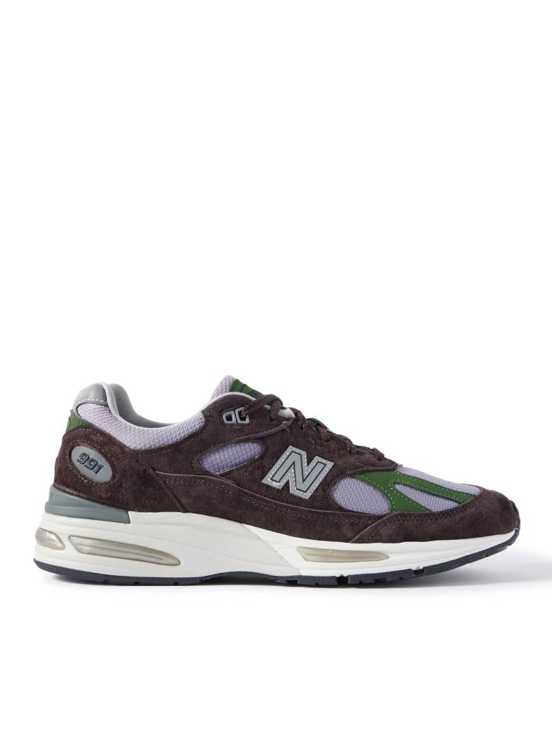 New Balance - 991v2 Suede, Leather and Mesh Sneakers - Men - Brown - UK 7 von New Balance