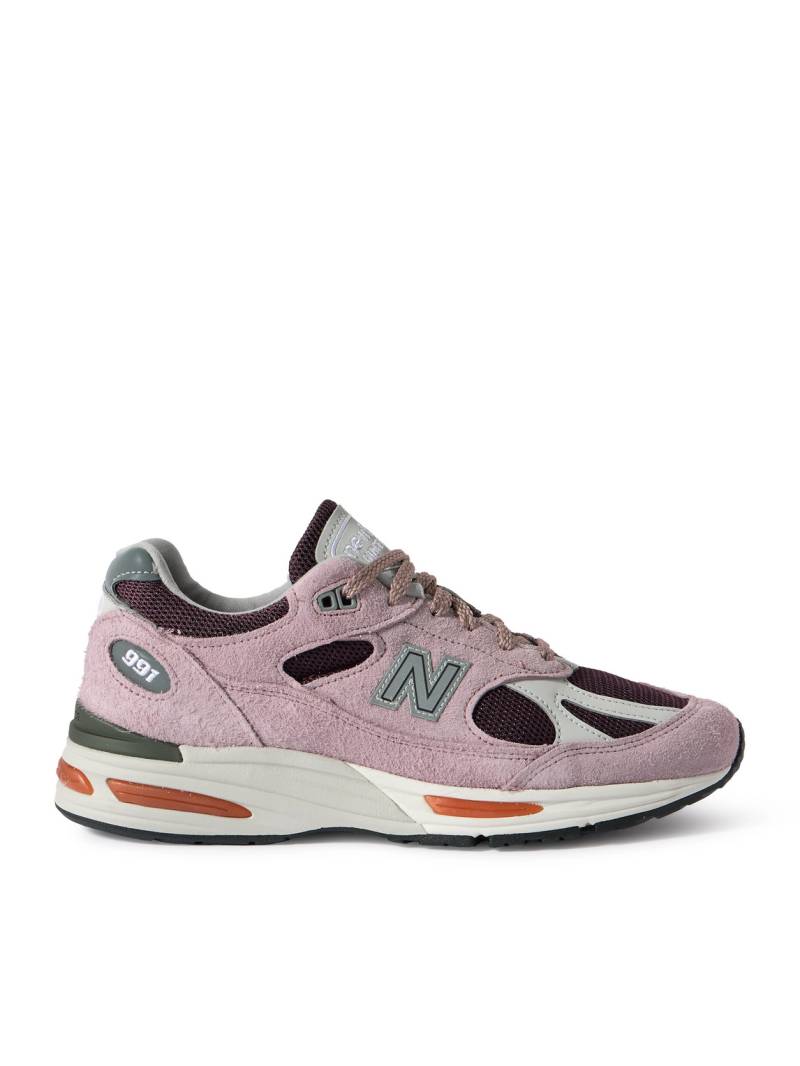 New Balance - 991v2 Suede and Mesh Sneakers - Men - Pink - UK 11 von New Balance