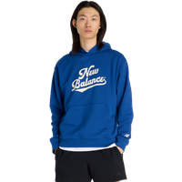 New Balance Athletics Legacy Hoodie Herren Kapuzenpullover - Blau - Größe XXL - Baumwoll-Jersey von New Balance