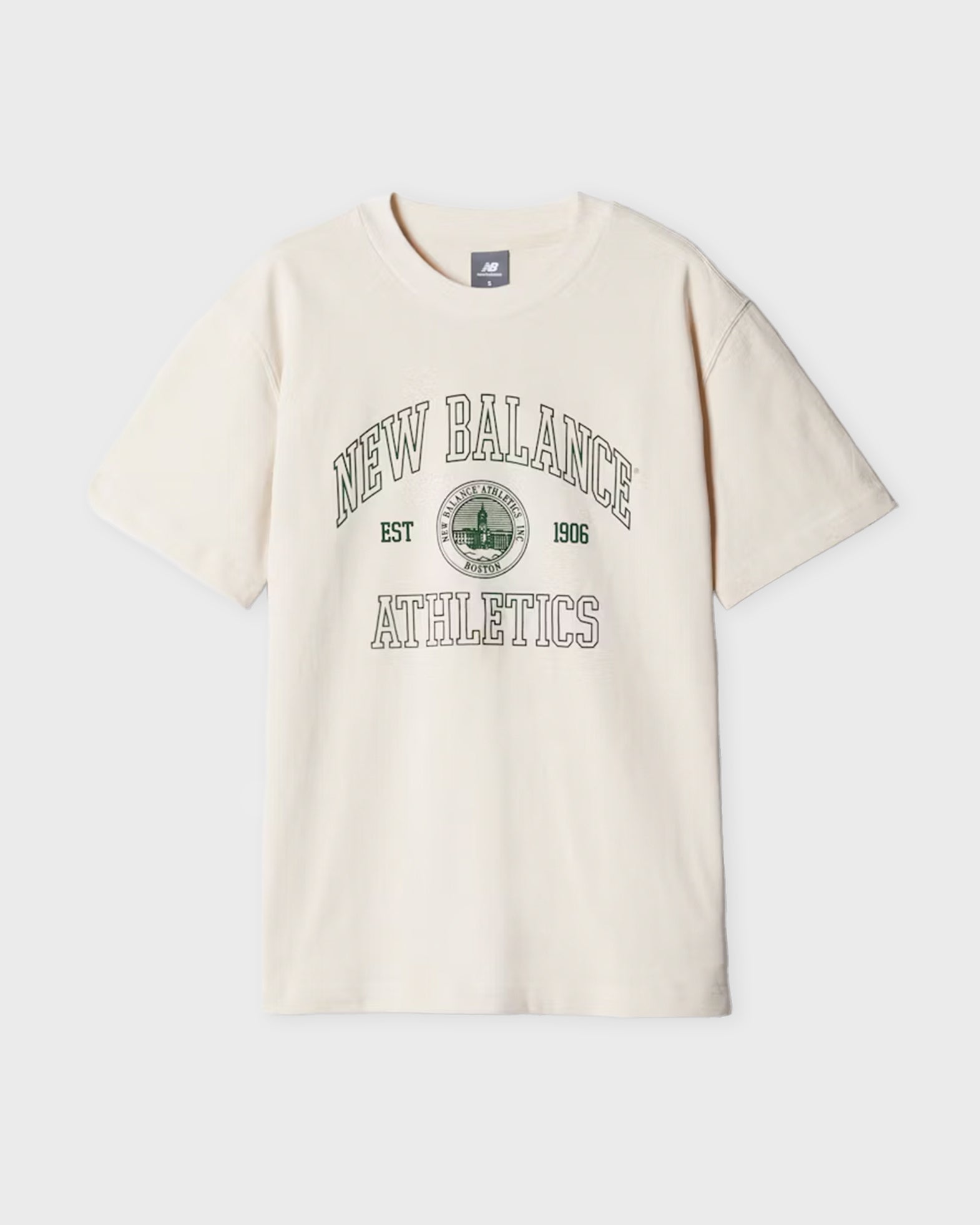 New Balance Athletics Oversized Crest T-Shirt Beige von New Balance