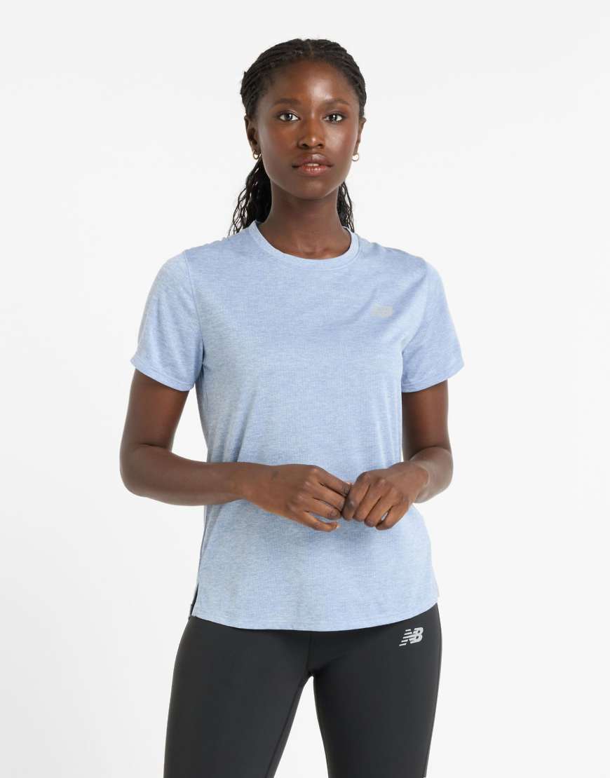 New Balance - Athletics - T-Shirt in Dusk Shower Heather-Blau von New Balance