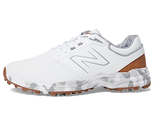 New Balance Brighton Golfschuh für Herren, Weiß/Braun, 50 EU X-Weit von New Balance