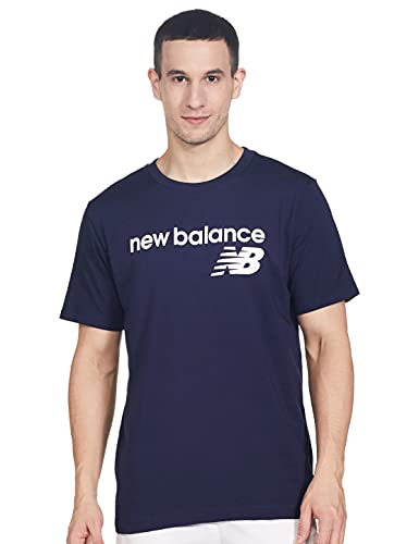 New Balance Classic Core Logo T-Shirt Herren dunkelblau/weiß, L von New Balance