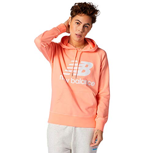 New Balance Damen Hoodie Essentials Pullover Hoodie WT03550 PPI Orange, Größe:M von New Balance