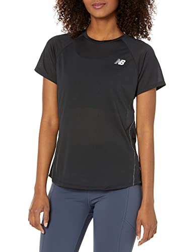 New Balance Damen Impact Run T-Shirt, Schwarz, M von New Balance