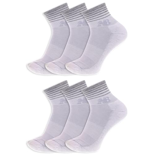 New Balance Damen Performance Cushioned Ankle Socks-6 Pairs-Moisture Wicking Knöchel, 6 Paar, Weiss/opulenter Garten, X-Large von New Balance