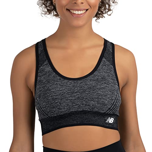 New Balance Nahtloser Damen-Sport-BH mit Racerback, gepolstert, für Workout, Yoga, Schwarz, Large New Balance Nahtloser Damen-Sport-BH mit Racerback, gepolstert, für Workout, Yoga, Schwarz, Large von New Balance