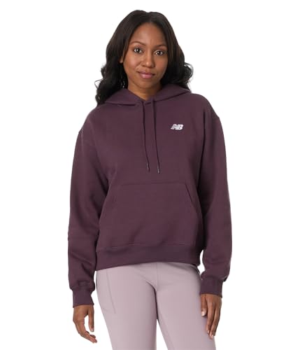 New Balance Damen Sport Essentials Fleece Hoodie, Pflaumenbraun, L von New Balance