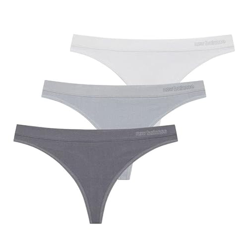 New Balance Damen Ultra Comfort Performance Seamless Thong (3er-Pack), Castlerock/Mindful Grey/Athletic Grey, L von New Balance