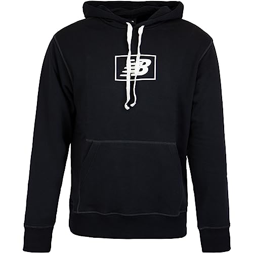 New Balance Essential Stacked Hoody Kapuzenpullover (DE/NL/SE/PL, Alphanumerisch, L, Regular, Regular, Black) von New Balance