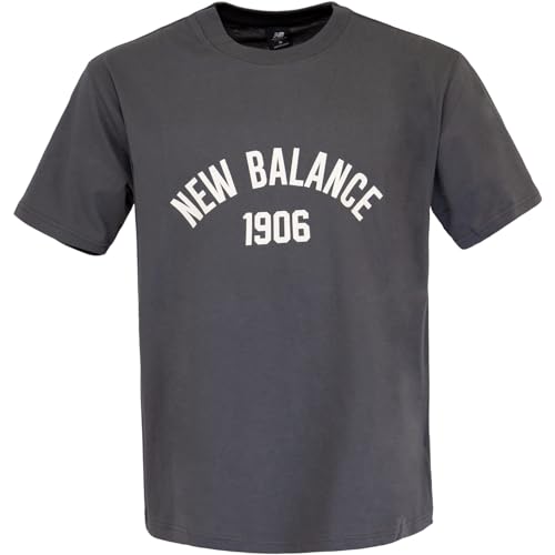 New Balance Essential Varsity T-Shirt (DE/NL/SE/PL, Alphanumerisch, L, Regular, Regular, Dark Grey) von New Balance