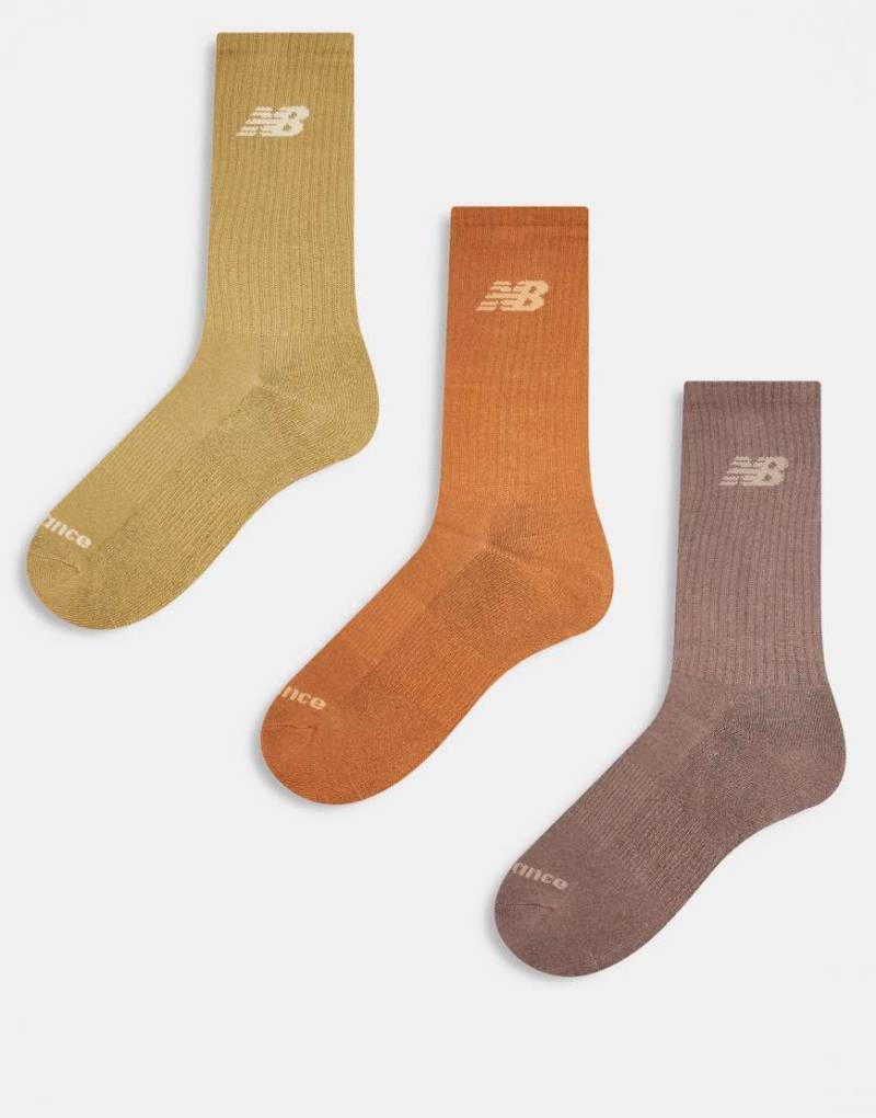 New Balance - Everyday - 3er-Pack Socken in dunklen neutralen Tönen von New Balance