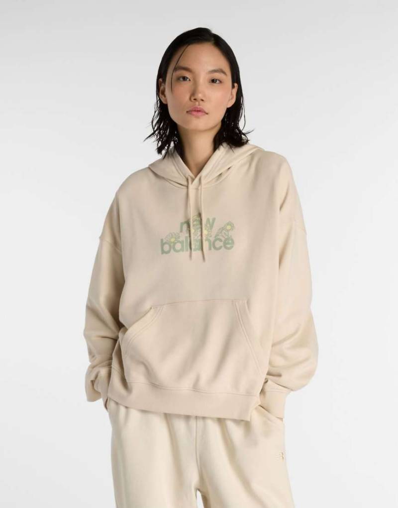 New Balance - Flower - Kapuzenpullover in Bisque-Brown von New Balance