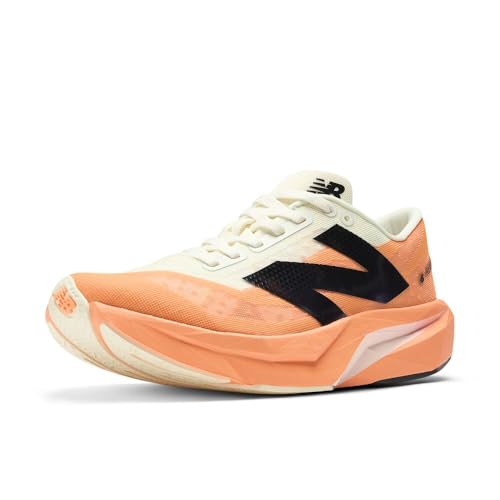 New Balance FuelCell Rebel V4 Damen-Laufschuh, Hot Mango/Angora/Black, 10.5 Wide von New Balance