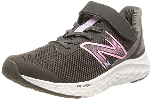 New Balance Girl Fresh Foam Arishi V4 Bungee Lace mit Klettverschluss an der Oberseite, Korb, Grau, 31 EU von New Balance