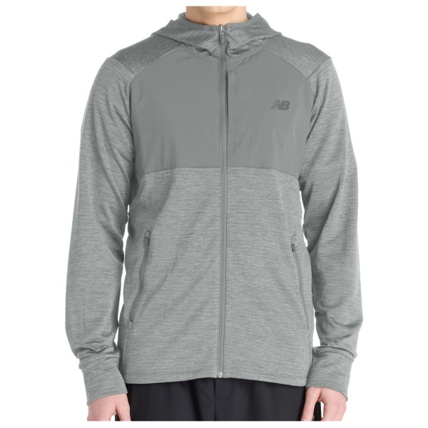 New Balance - Heat Grid Hooded Full Zip - Zip-Hoodie Gr S grau von New Balance