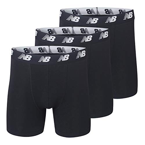 New Balance Herren Boxershorts aus Baumwolle, 3er-Pack, Schwarz/Schwarz/Schwarz, XXL von New Balance