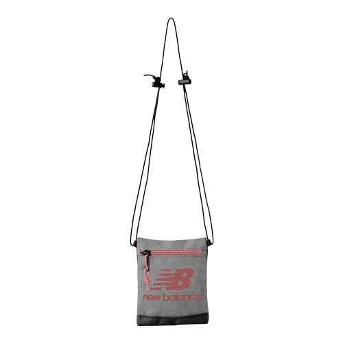 New Balance Herren Damen Unisex Leichtathletik-Crossbody-Tasche, stilvoll und funktional für Freizeit- und Sportkleidung, Einheitsgröße, Burgunderrot, Grey Melenge, Einheitsgröße von New Balance