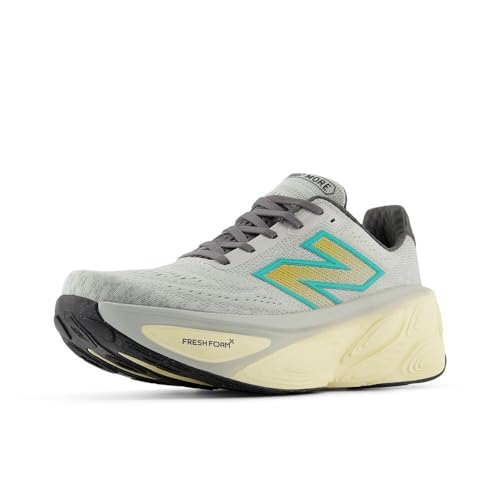 New Balance Men's Fresh Foam X More V5 Running Shoe, Brighton Grey/Calcium/Cyber Jade, 45.5 EU von New Balance