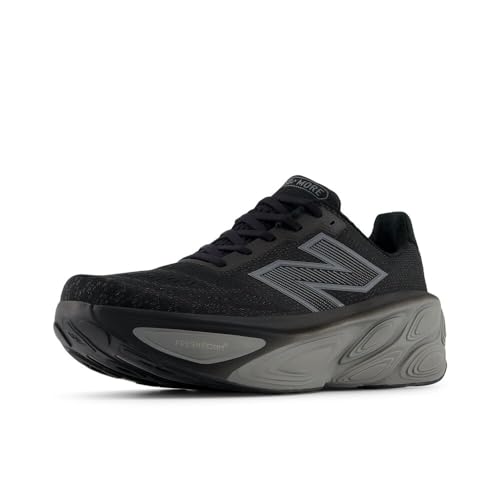 New Balance Herren Fresh Foam X More V5 Running Shoe, Schwarz/Leinen/Silbermetallic, 47.5 EU von New Balance
