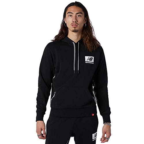 New Balance Herren Hoodie Essentials Hoodie MT13516 Black Schwarz, Größe:S von New Balance