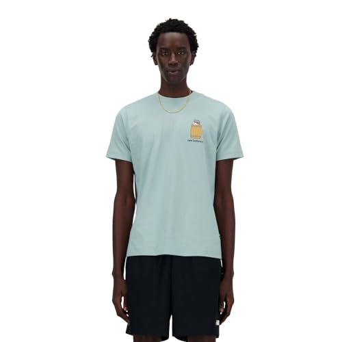 New Balance Herren Sport Essentials Barrel Runner T-Shirt Hemd, Salt Marsh, XL von New Balance