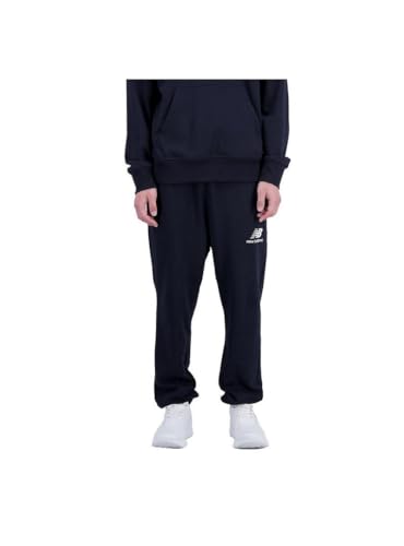 New Balance Herren Sweatpants Essentials Stacked Logo French Terry Black (as3, Alpha, s, Regular, Regular) von New Balance