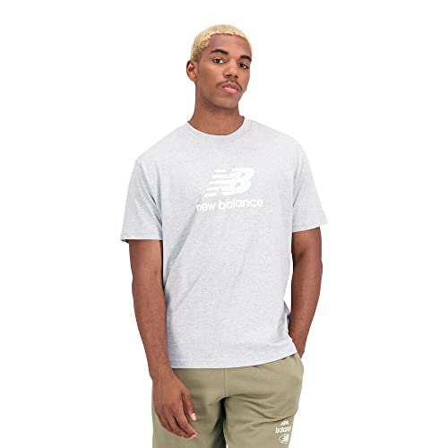 New Balance Herren T-Shirt mit Logo von NB Essentials S/S Top, Athletic Grey (053), L von New Balance