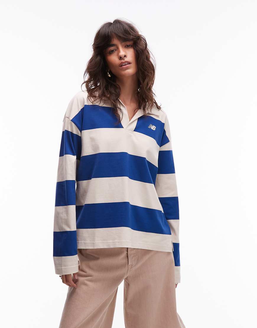 New Balance - Langärmliges Rubgy-Oberteil in Galaxy-Blau von New Balance