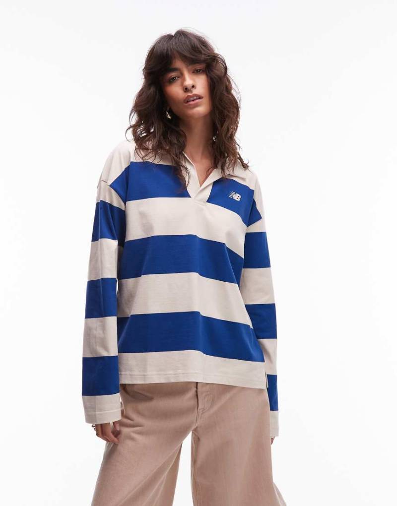 New Balance - Langärmliges Rubgy-Oberteil in Galaxy-Blau von New Balance