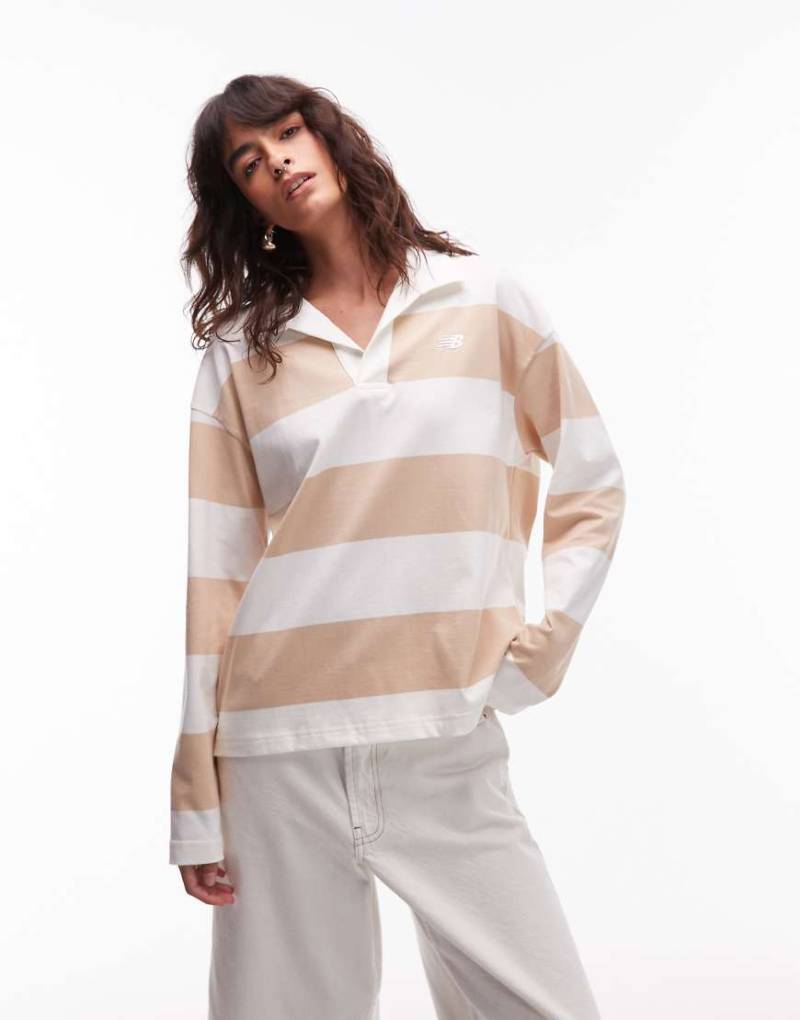 New Balance - Langärmliges Rugby-Shirt in Braun von New Balance