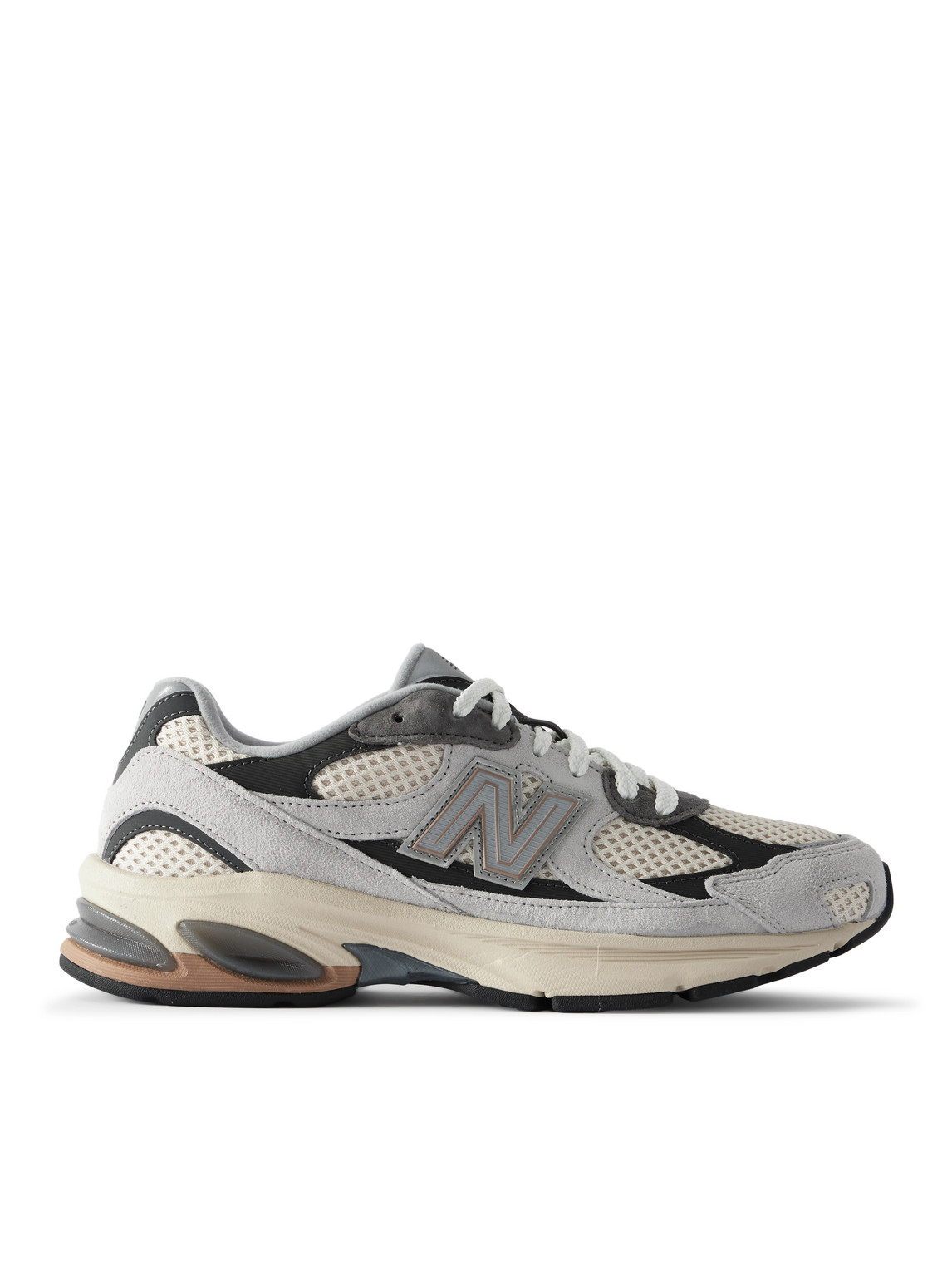 New Balance - Leather-Trimmed Mesh and Suede Sneakers - Men - Gray - UK 11.5 von New Balance