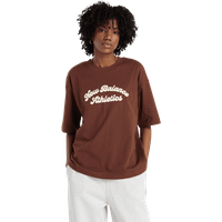 New Balance Linear Heritage Oversized T-shirt Damen T-Shirts - Braun - Größe S - Baumwoll-Jersey von New Balance