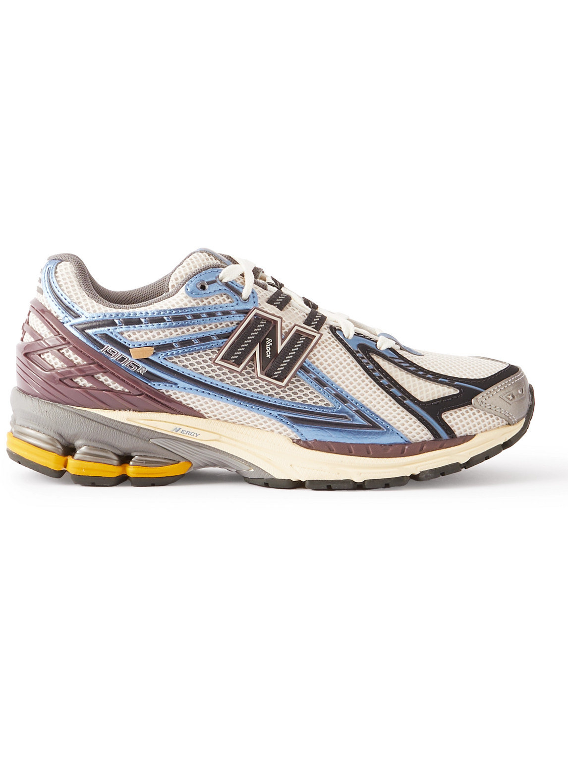 New Balance - M1906 Rubber-Trimmed Mesh and Metallic Faux Leather Sneakers - Men - Blue - UK 11.5 von New Balance