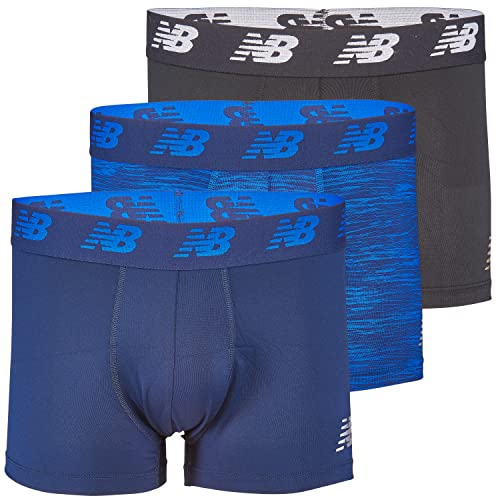 New Balance Men's 3" Boxer Brief No Fly, with Pouch, 3-Pack, Pigment/Pigment Woodgrain/Black, X-Large von New Balance