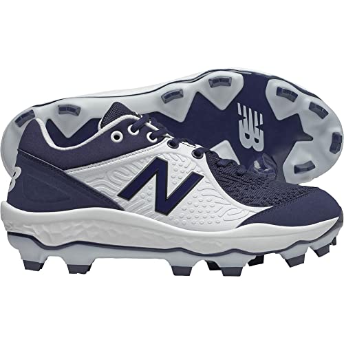 New Balance Men's 3000 V5 Molded Baseball Shoe, Navy/White, 16 von New Balance